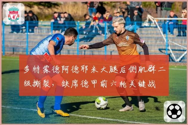 多特蒙德阿德耶米大腿后侧肌群二级撕裂，缺席德甲前六轮关键战